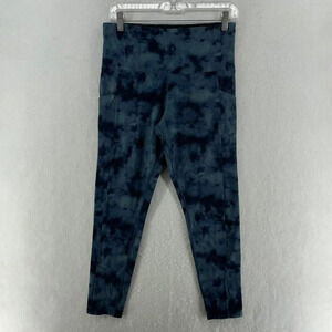 Tuff Athletics Leggings Womens M Blue Tie Dye High Waist Pockets Yoga Pants